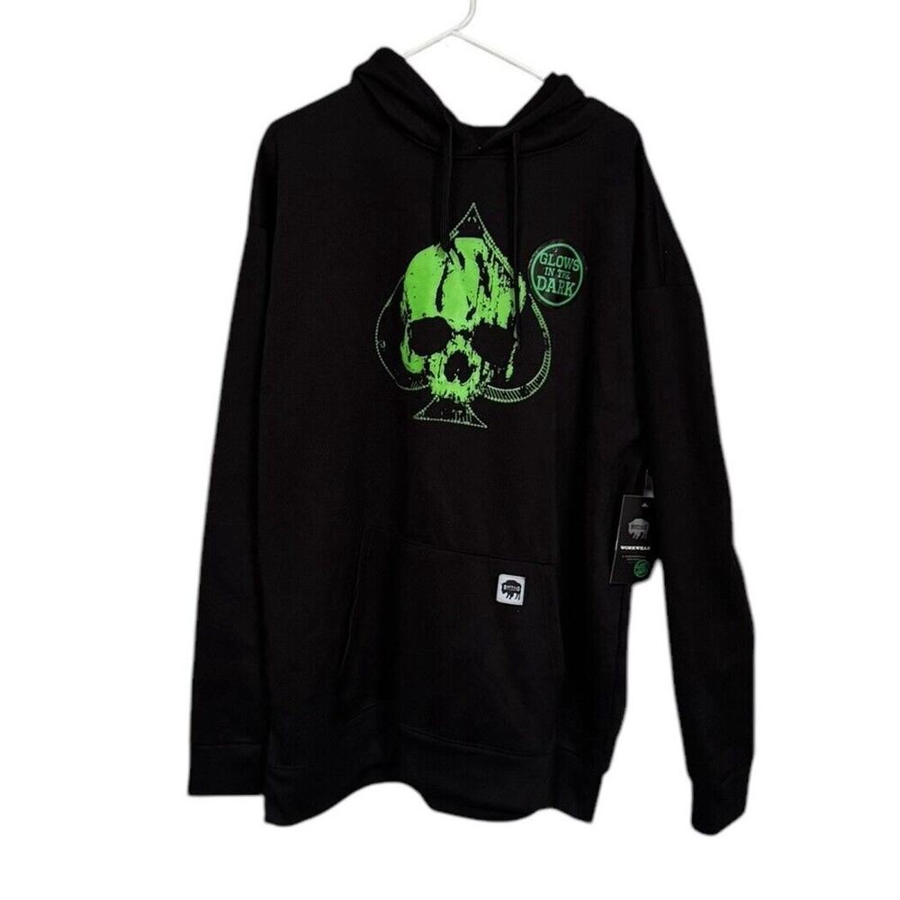 Buffalo‎ Outdoors Workwear Skeleton Space Glow In Dark 3XL Hooded Sweatshirt NWT